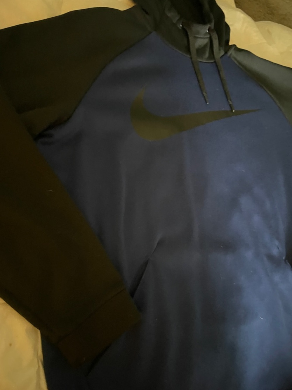 Nike Blue and Black Pullover Hoodie Size Large